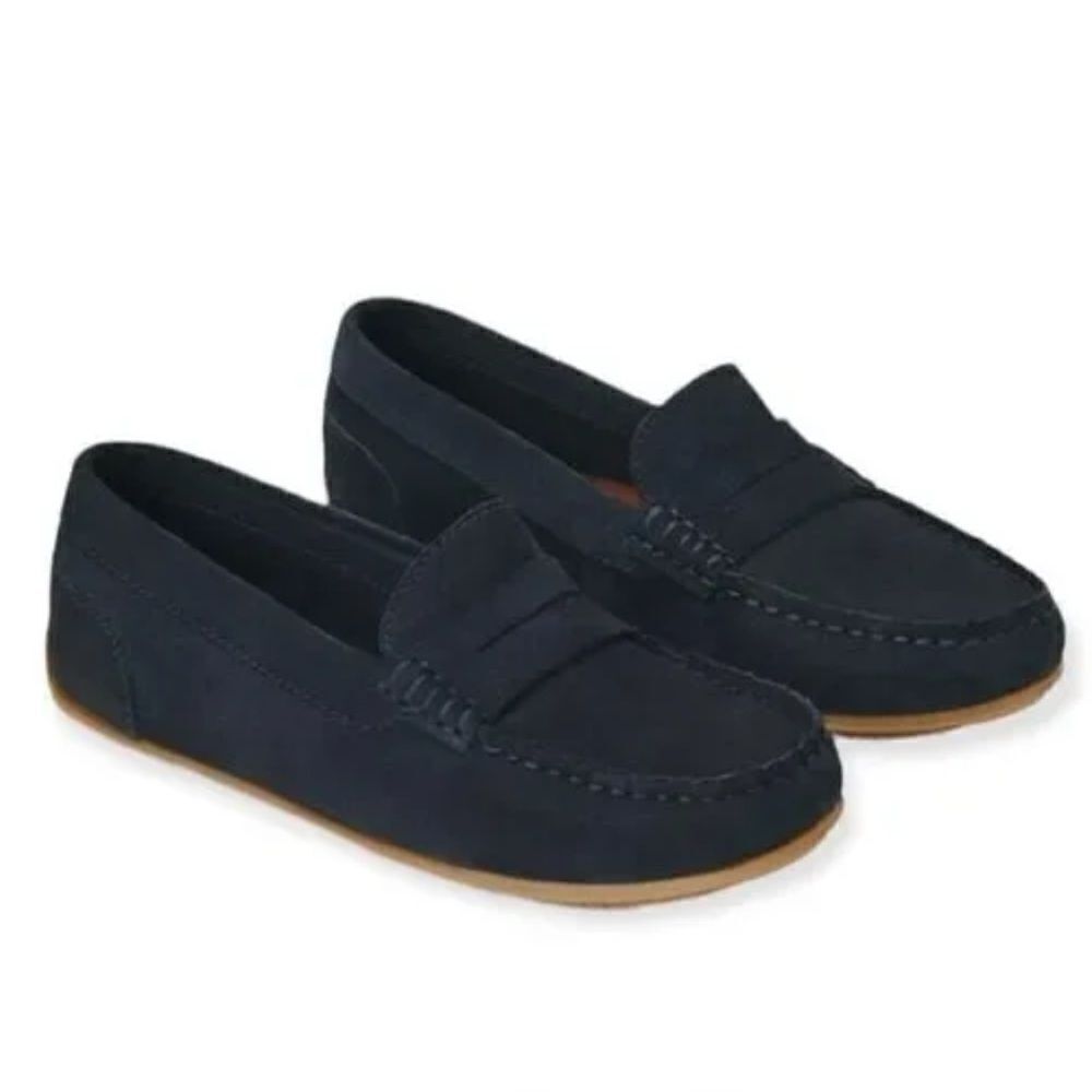 Zara Boys Navy Blue Leather Loafers(Size 32,1)